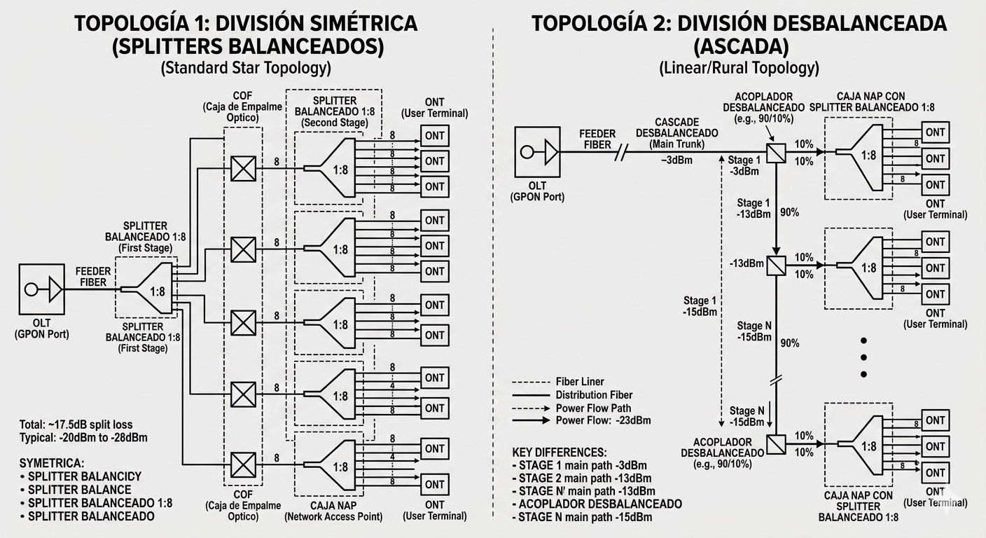 Optimización de Árboles de División en GPON: Maximizando la eficiencia del Splitter